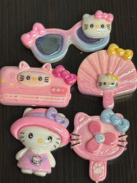 HK Cat acrylic beads/ Ten (10) beads included assorted colors/pen beading beads / keychain beads/ DIY/