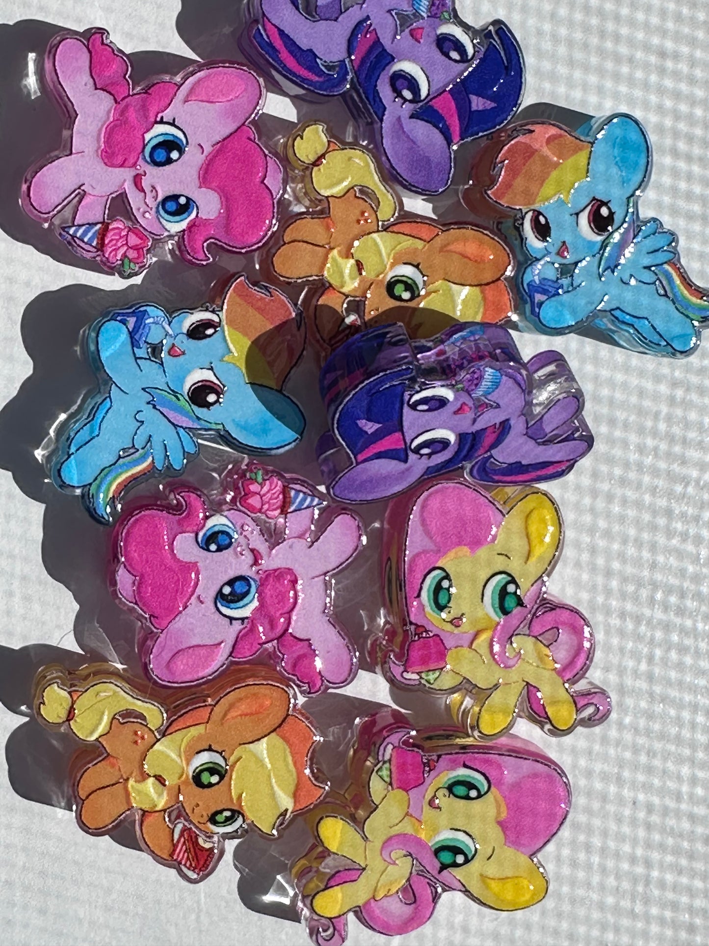 Rainbow ponies acrylic focal bead- set of 2/ focal bead/ pen beading / keychain bead/horse