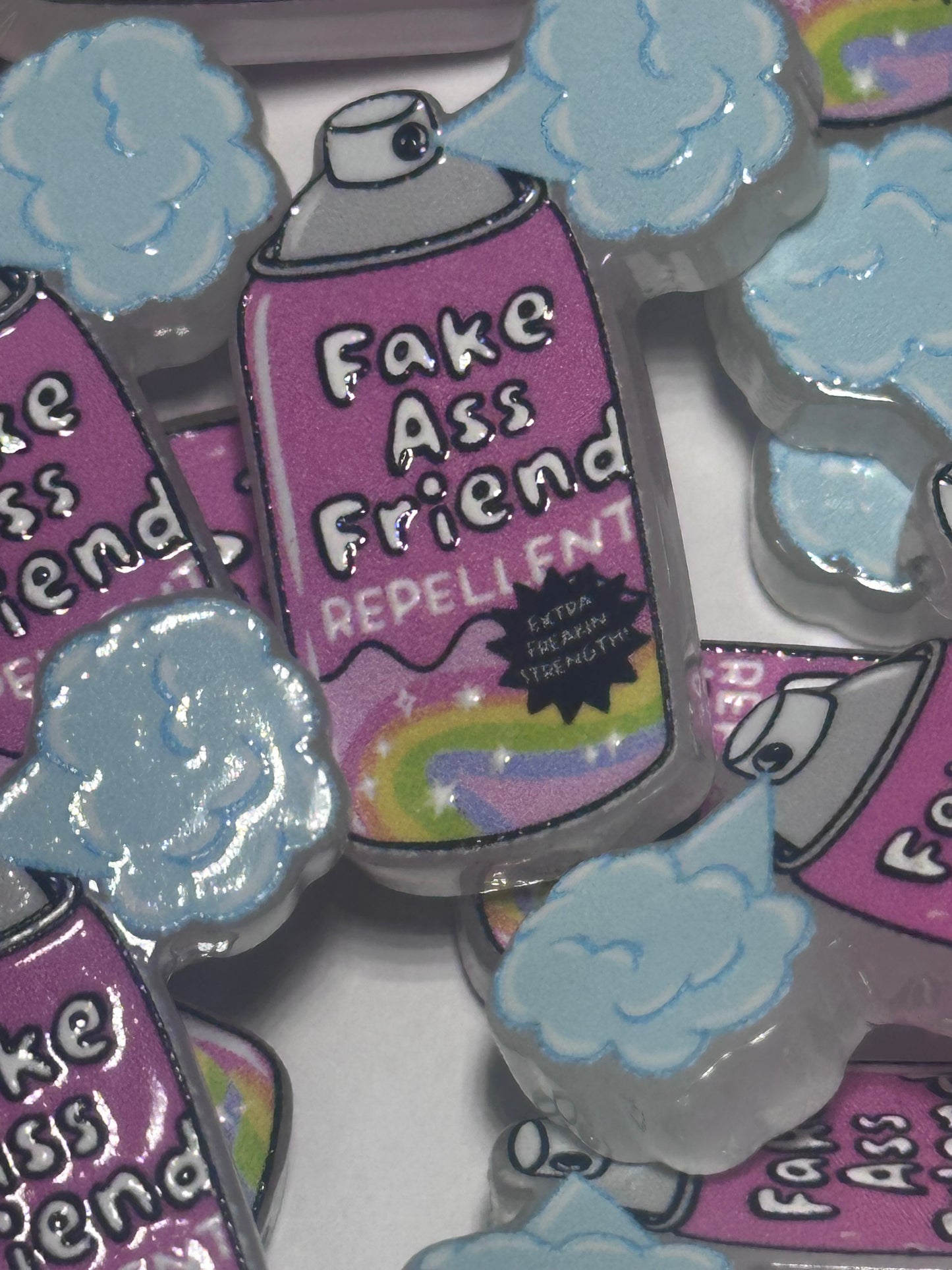 Fake friend spray acrylic focal bead- set of 2/ focal bead/ pen beading / keychain bead
