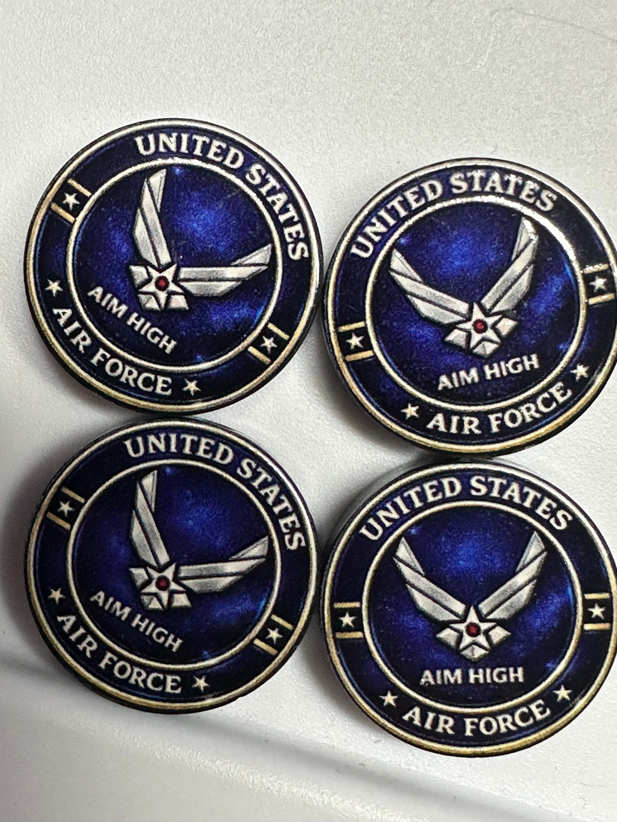 Air Force Veteran acrylic focal bead- set of 2/ focal bead/ pen beading / keychain bead/ military/ patriotic