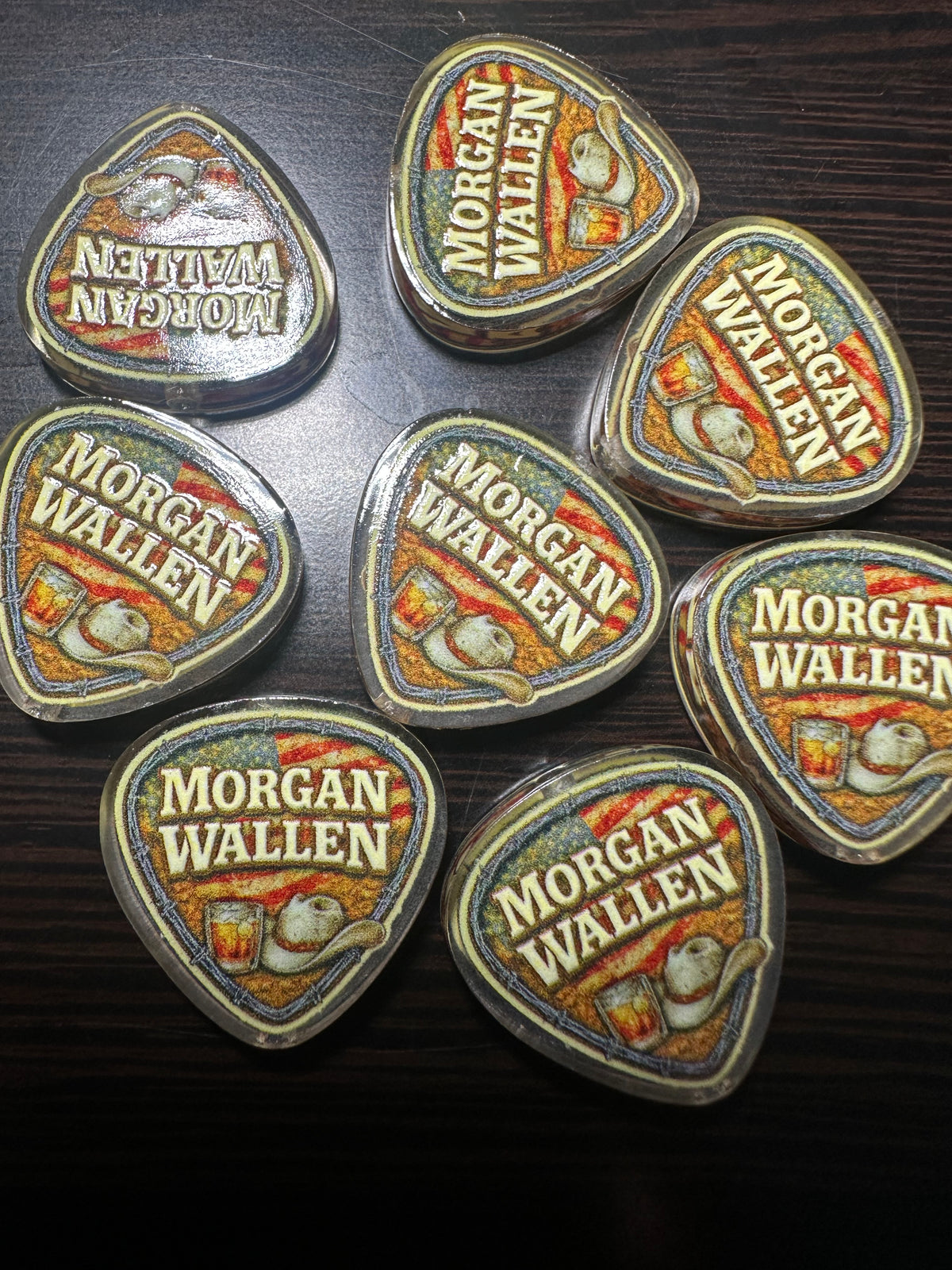 MW Guitar Pick acrylic focal bead- set of 2/ focal bead/ pen beading / keychain bead/