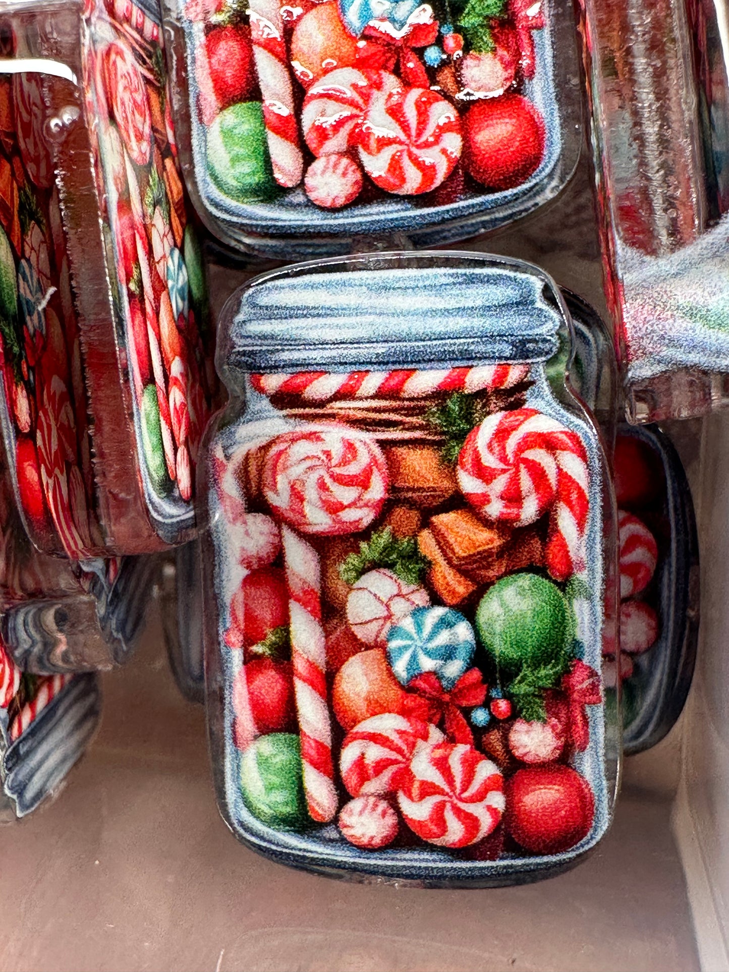Jar of candy acrylic focal bead- set of 2/ focal bead/ pen beading / keychain bead/ Christmas
