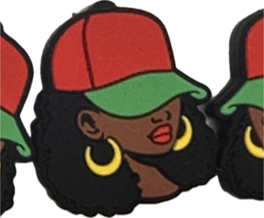Black woman Focal Bead/ beadable pen/ Silicone bead/ keychain bead/DIY/hat/earrings
