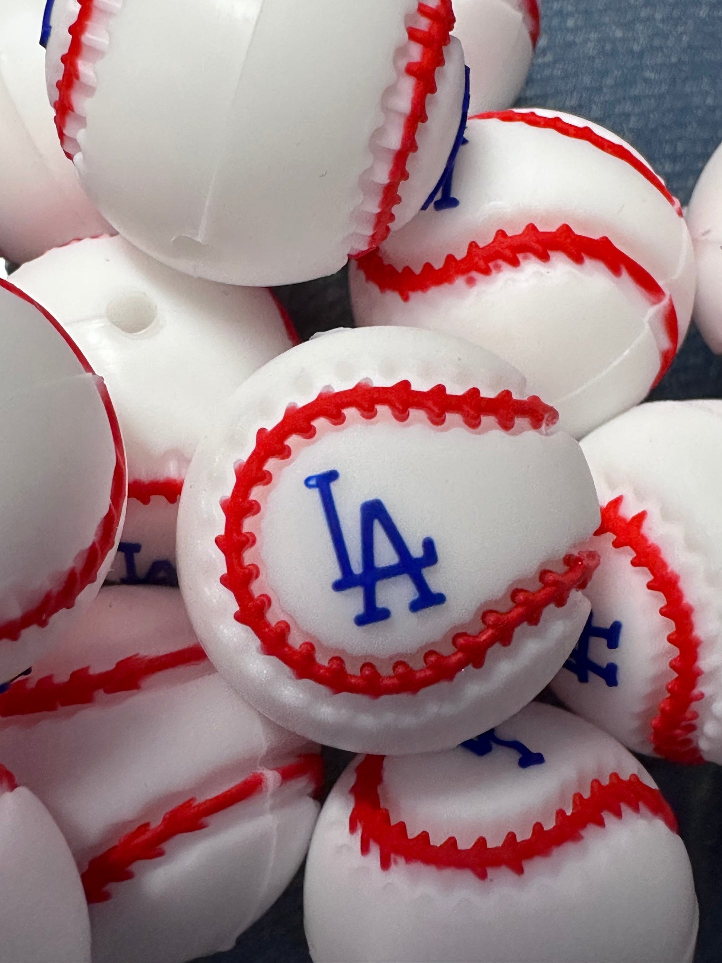 3D baseball team focal bead/ baseball shaped silicone focal bead