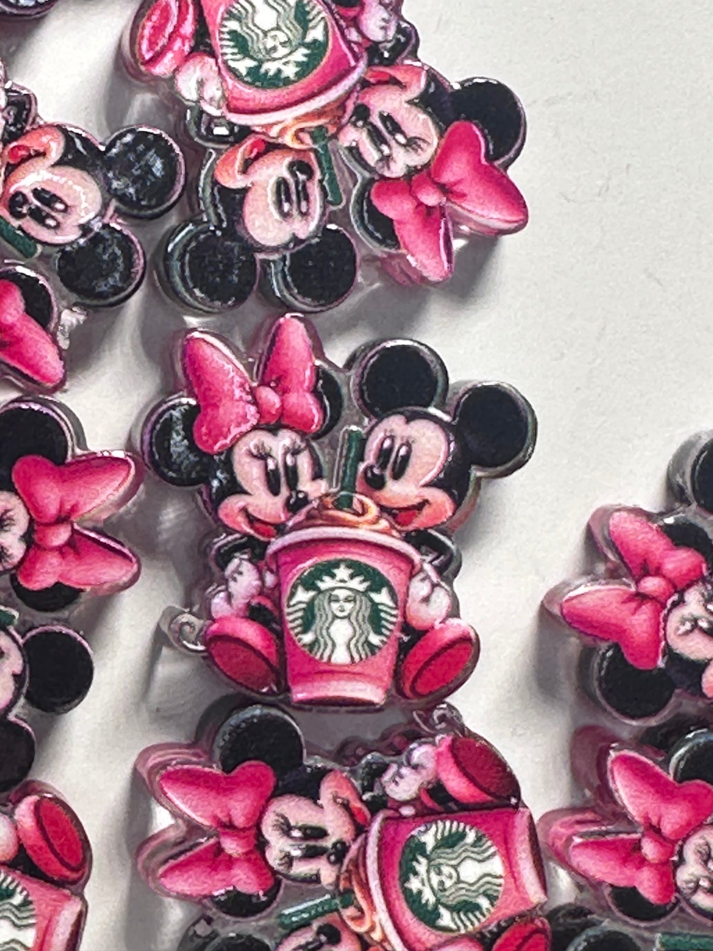 Cute couple coffee lovers acrylic focal bead- set of 2/ focal bead/ pen beading / keychain bead /star