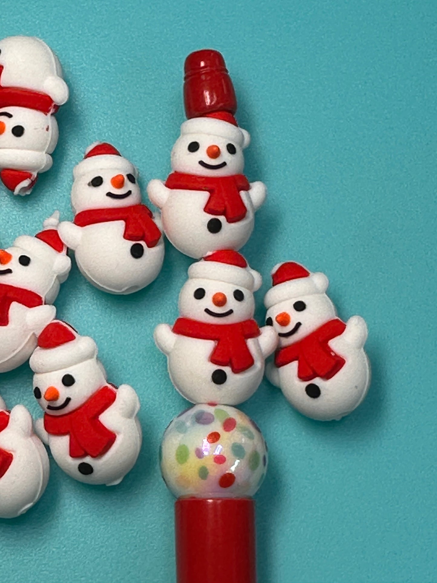 3D Christmas /silicone focal bead/ Santa hat / snow man