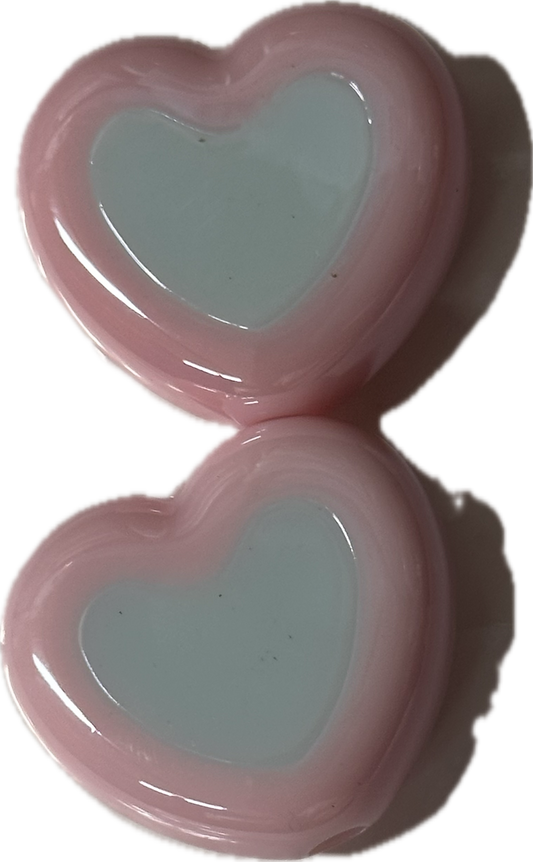 Five (5) acrylic heart shaped design beads included/ jewelry Bead/ beadable pen beads/ keychain bead/ DIY/ perfect to decorate and DIY