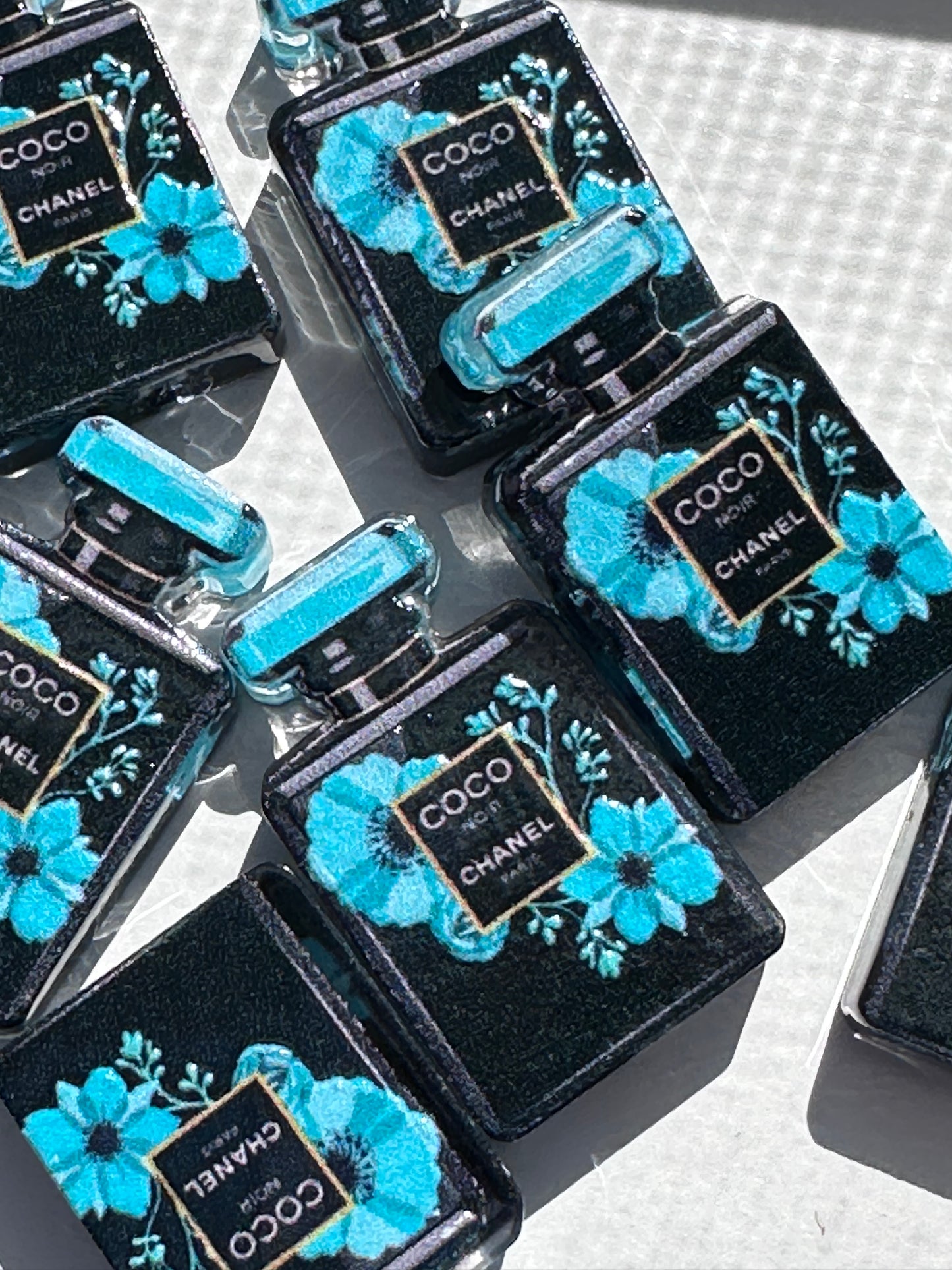 Perfume bottle design acrylic focal bead- set of 2/ focal bead/ pen beading is/ keychain bead