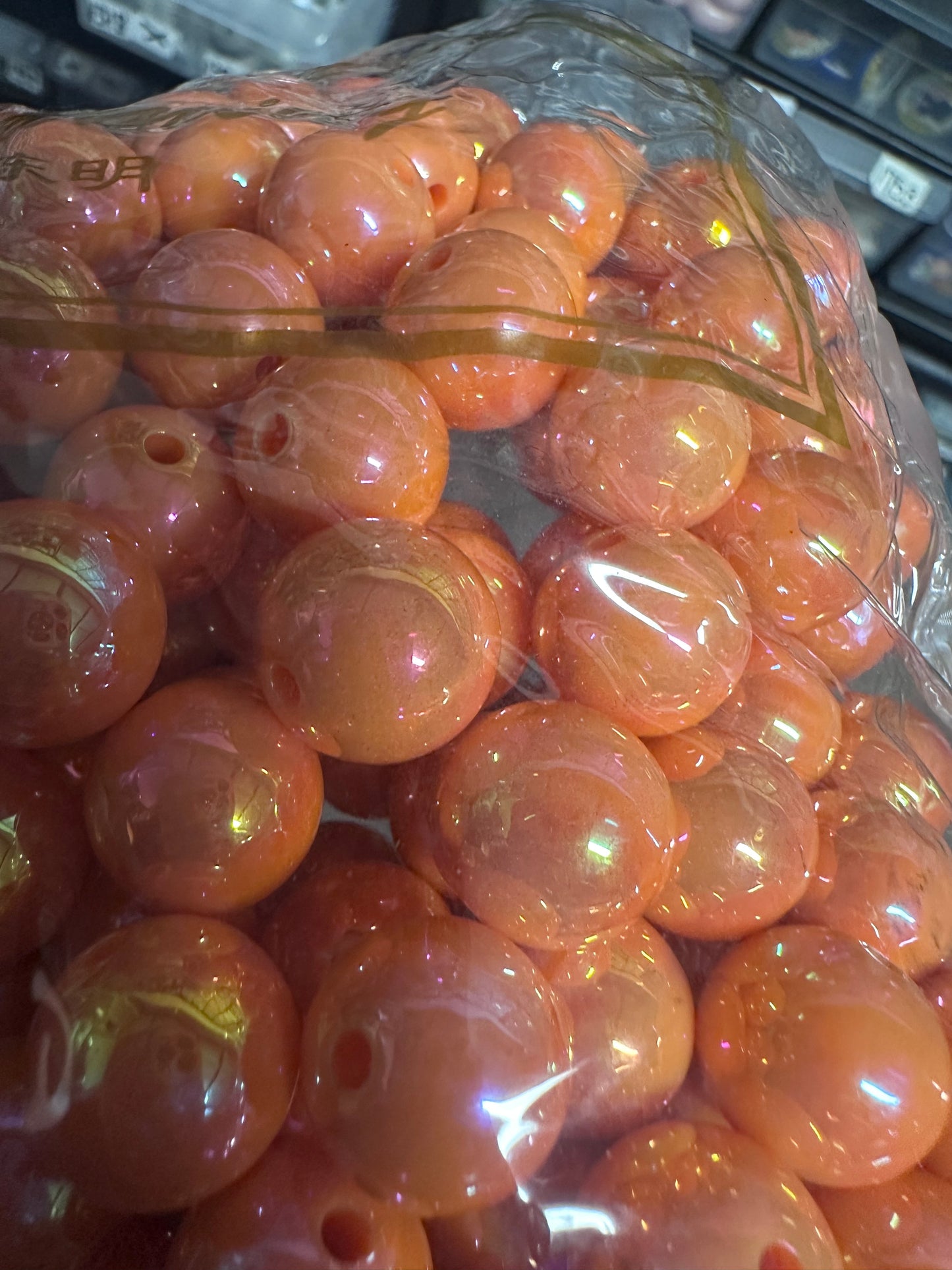 Light Orange full bag of 200 jelly beads/ 16 mm / UV coated