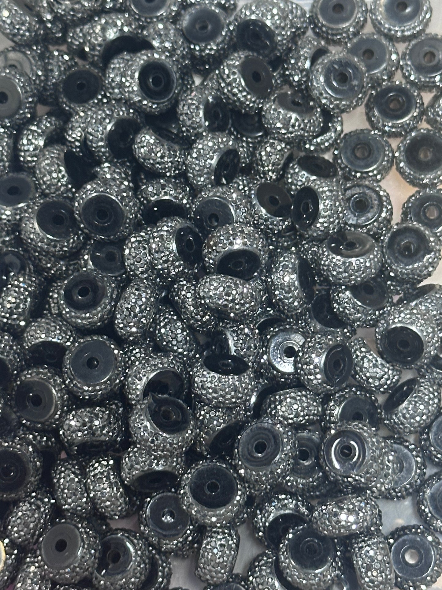 Set of 20 Acrylic black with silver sparkle spacers included/ jewelry Bead/ beadable pen beads/ keychain bead/bead/12mm/