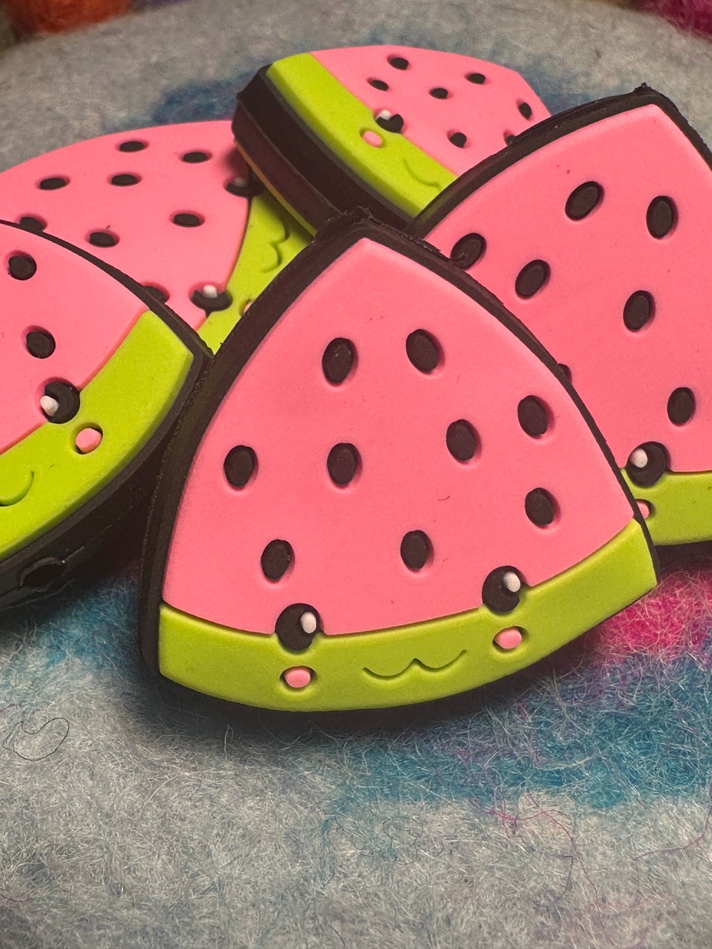 Watermelon slices/  Focal Bead/ beadable pen/ Silicone  bead/ keychain bead/  fruit/ food/ Summer