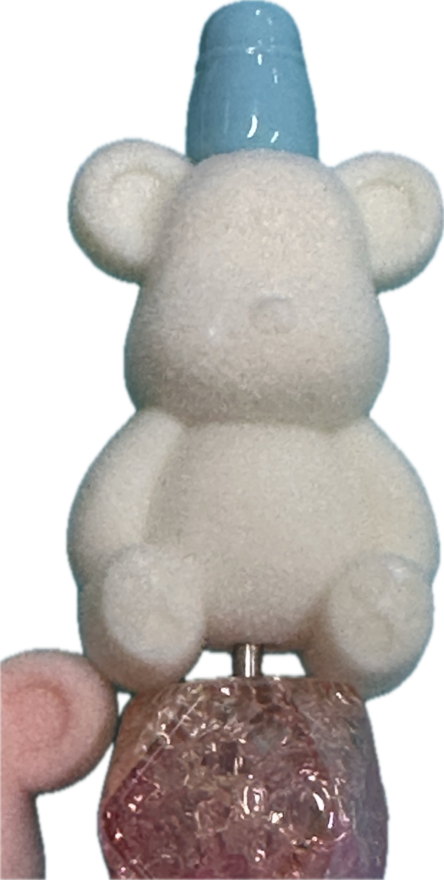 Flocked bears/Focal Bead/ beadable pen/ fuzzy bear bead/ keychain bead