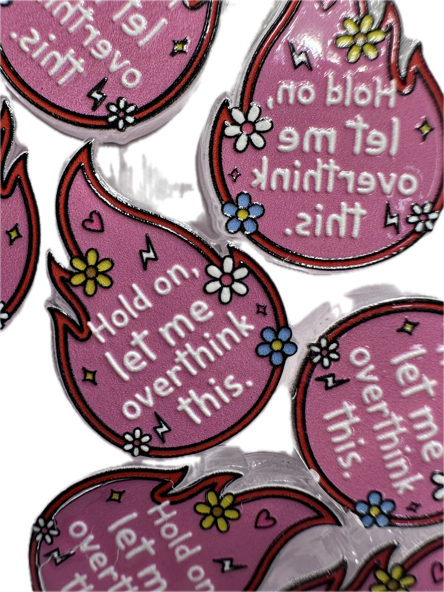 Overthink acrylic focal bead- set of 2/ focal bead/ pen beading / keychain bead/