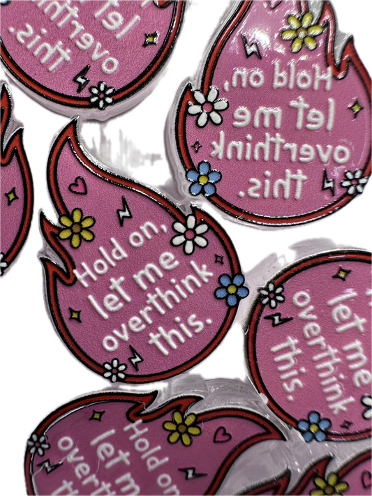 Overthink acrylic focal bead- set of 2/ focal bead/ pen beading / keychain bead/