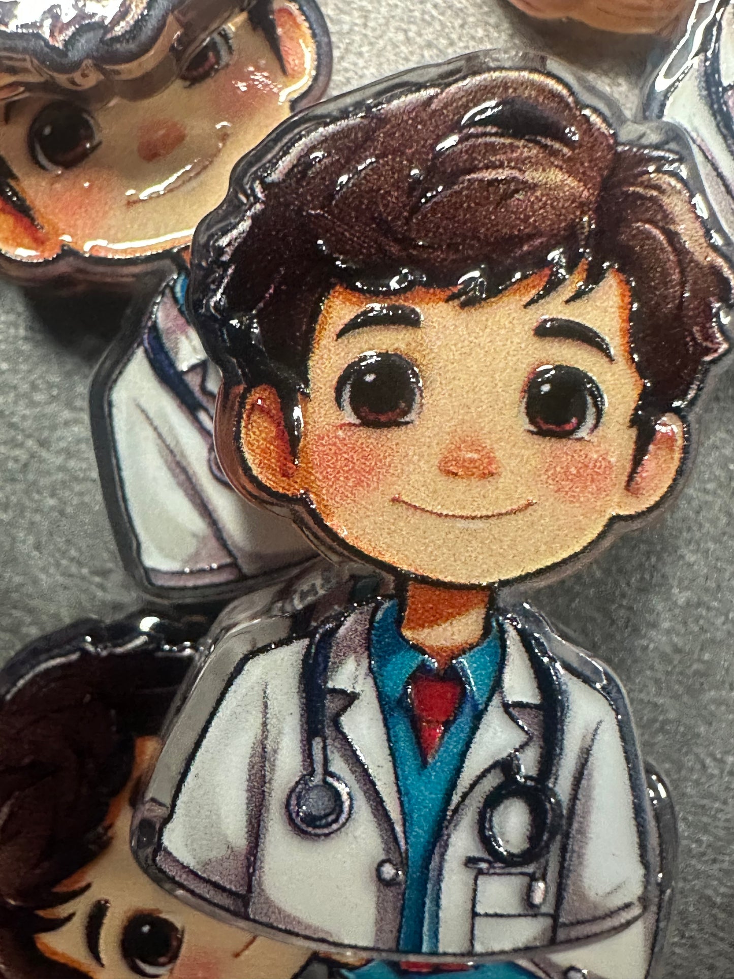 Doctor acrylic focal bead- set of 2/ focal bead/ pen beading / keychain bead/