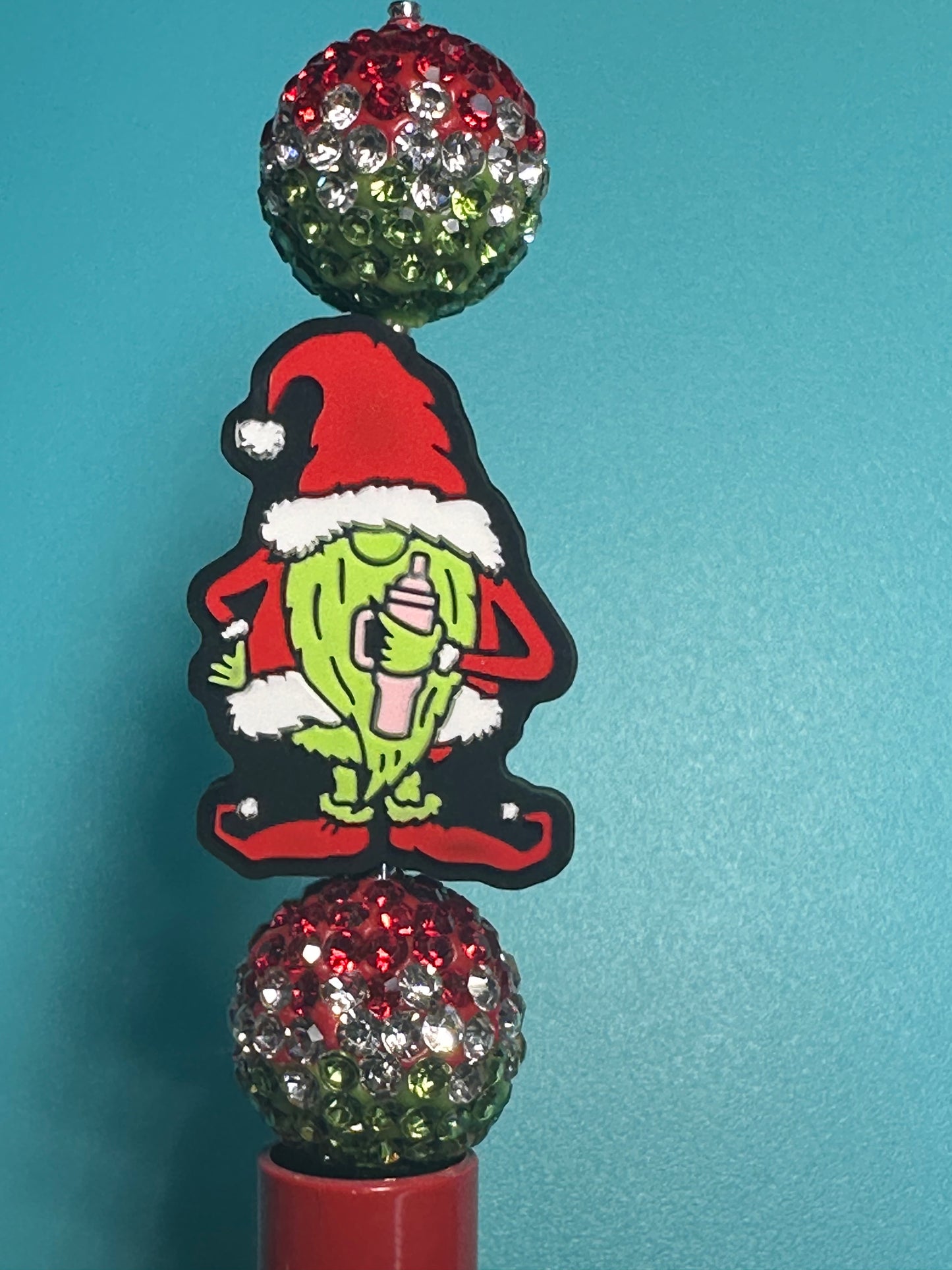 Christmas Gnome Focal Bead/ beadable pen/ Silicone bead/troll/ keychain bead/tumbler cup