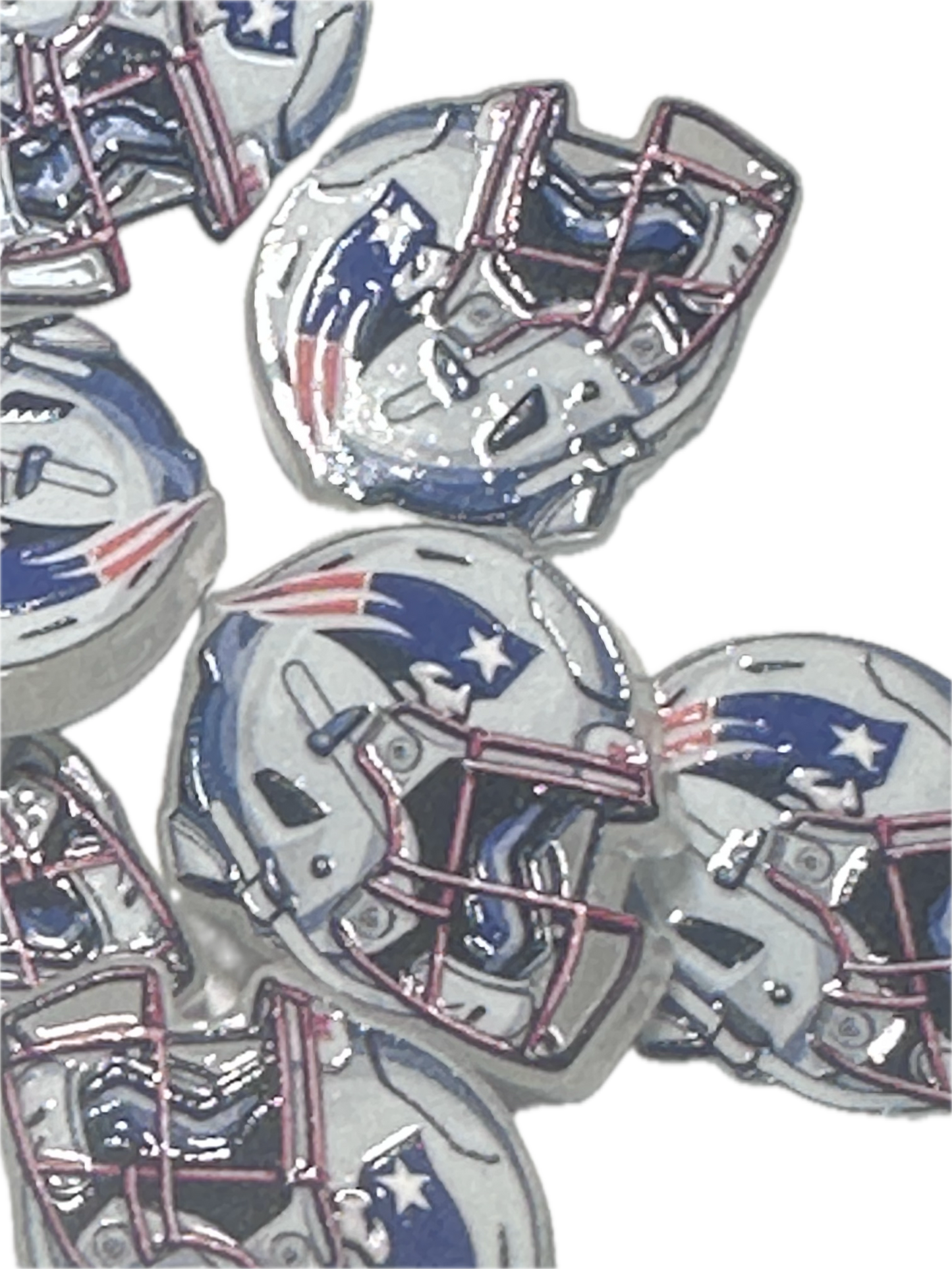 NEW New England Patriots helmet acrylic focal bead- set of 2/ focal bead/ pen beading / keychain bead/Football