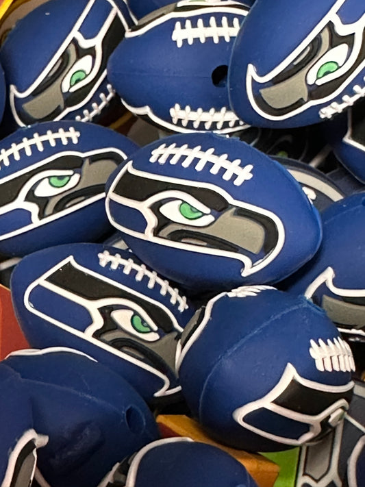 3D football shaped Seattle Seahawks focal bead
