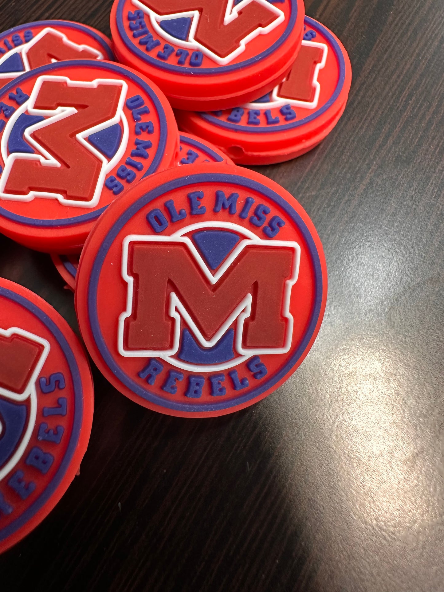 Ole Miss football focal bead design #1