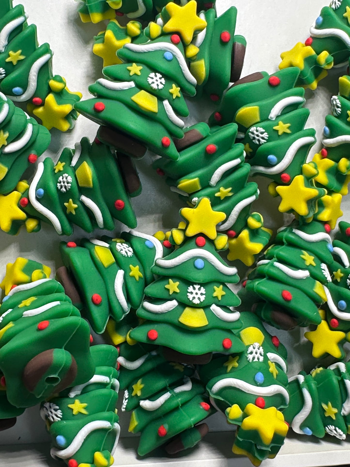 3D Christmas tree/silicone focal bead/