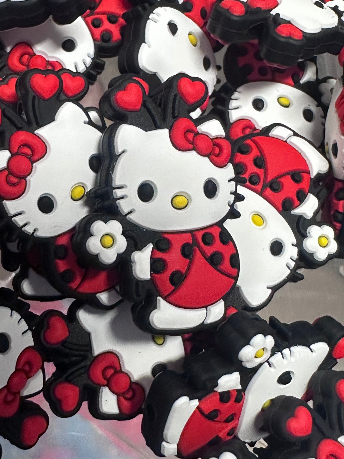 Lady bug shaped Focal Bead / ladybug cat