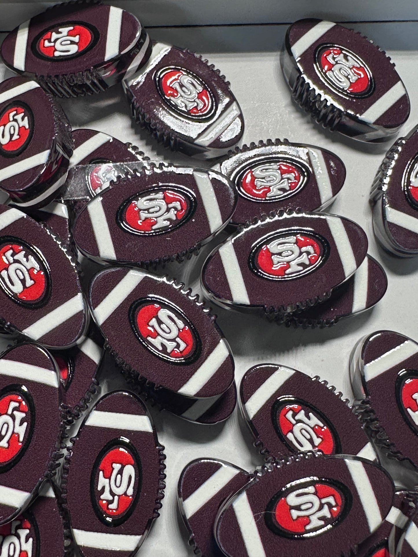 San Francisco acrylic focal bead- set of 2/ focal bead/ pen beading / keychain bead/ football