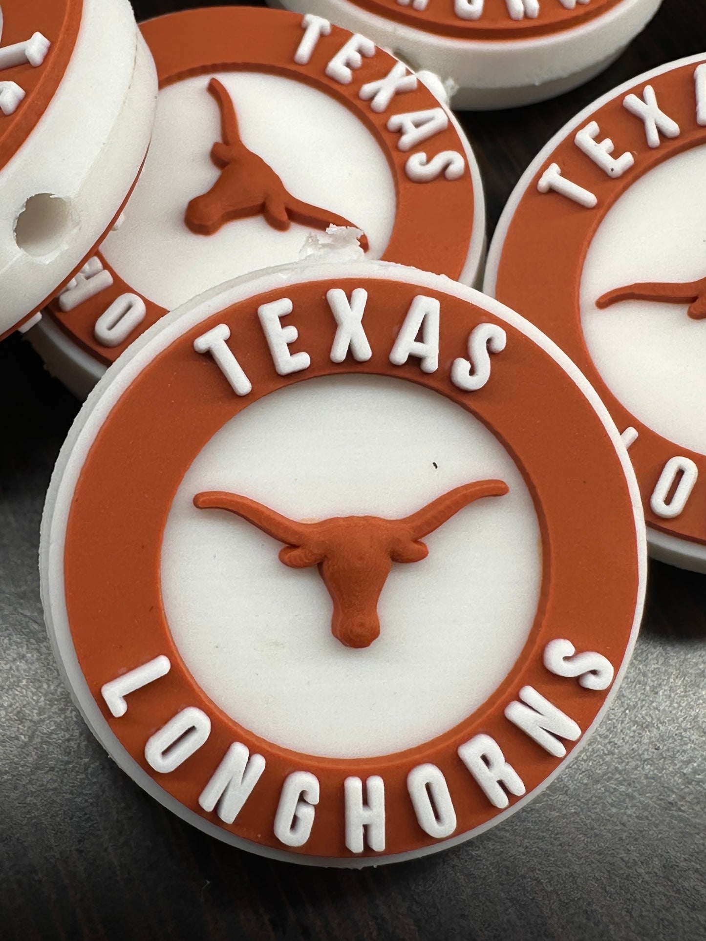 Texas Longhorns focal beads/Focal Bead/ beadable pen/ Round Silicone  bead/ keychain bead / Football/#2