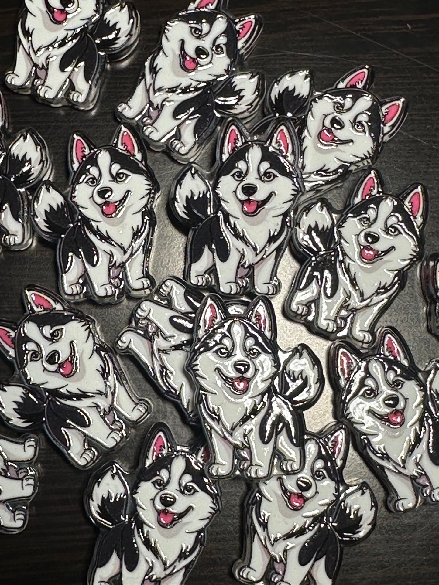 Husky dog acrylic focal bead- set of 2/ focal bead/ pen beading / keychain bead/