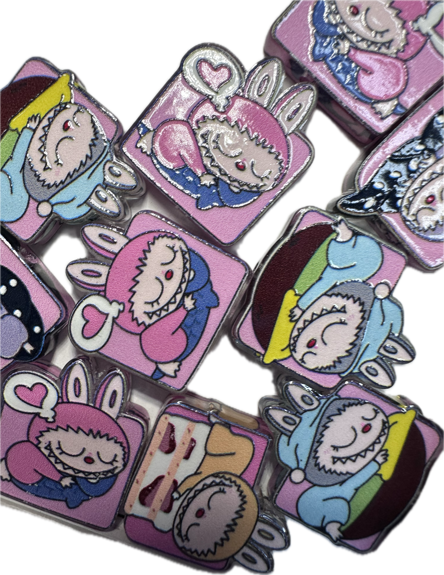 Little monsters acrylic focal bead- set of 2/ focal bead/ pen beading / keychain bead/