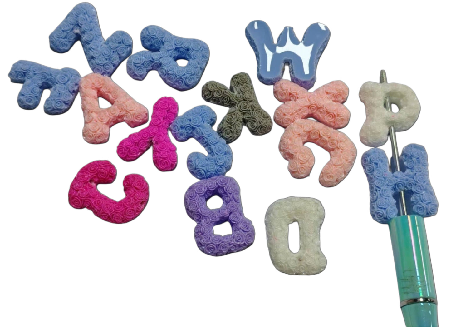 Alphabet letters beads/ hole top to bottom/ perfect for bearable pens and keychain DIY/ choose your letters to personalize your project