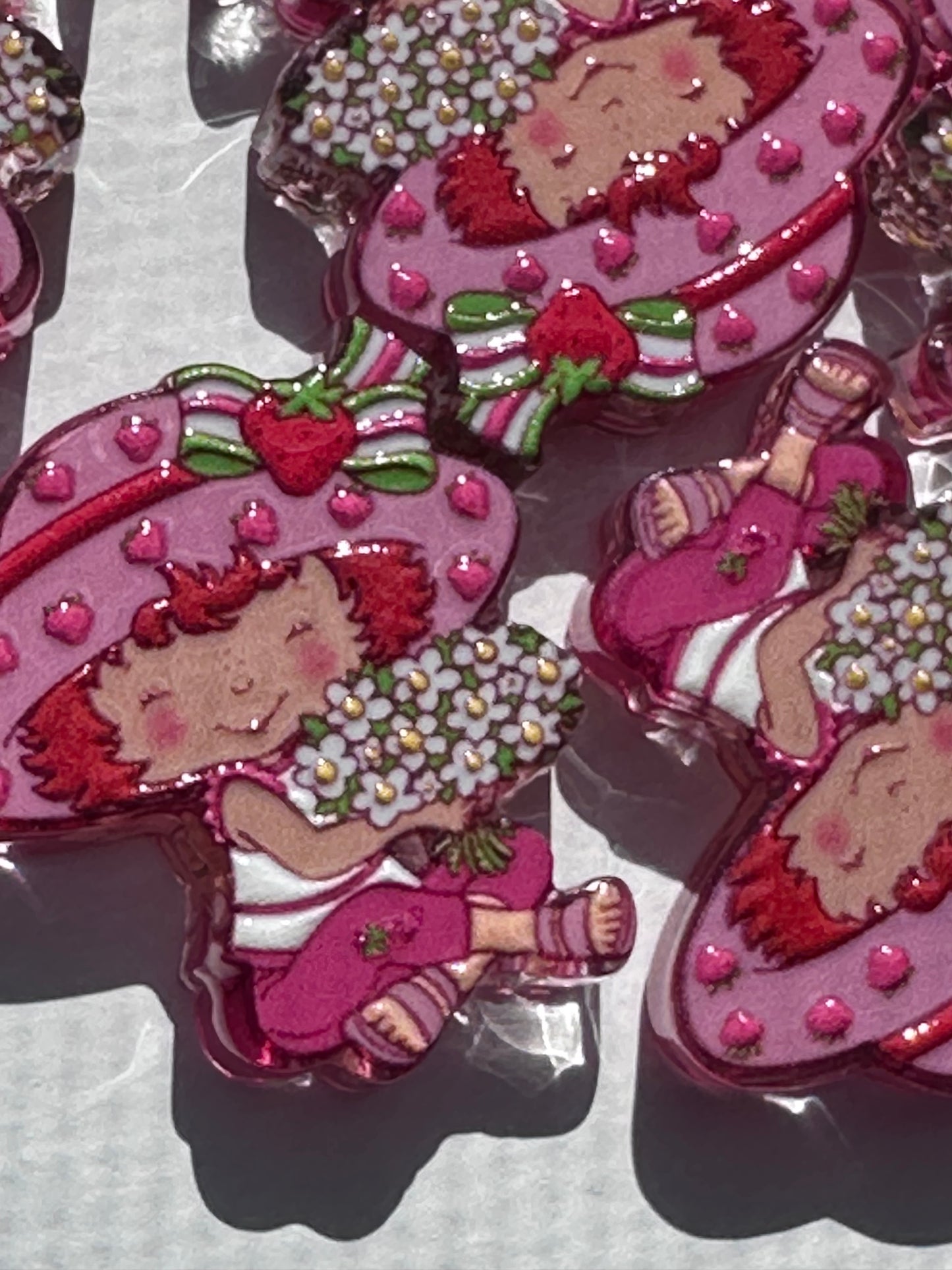 Rainbow girl heart acrylic focal bead- set of 2/ focal bead/ pen beading / keychain bead