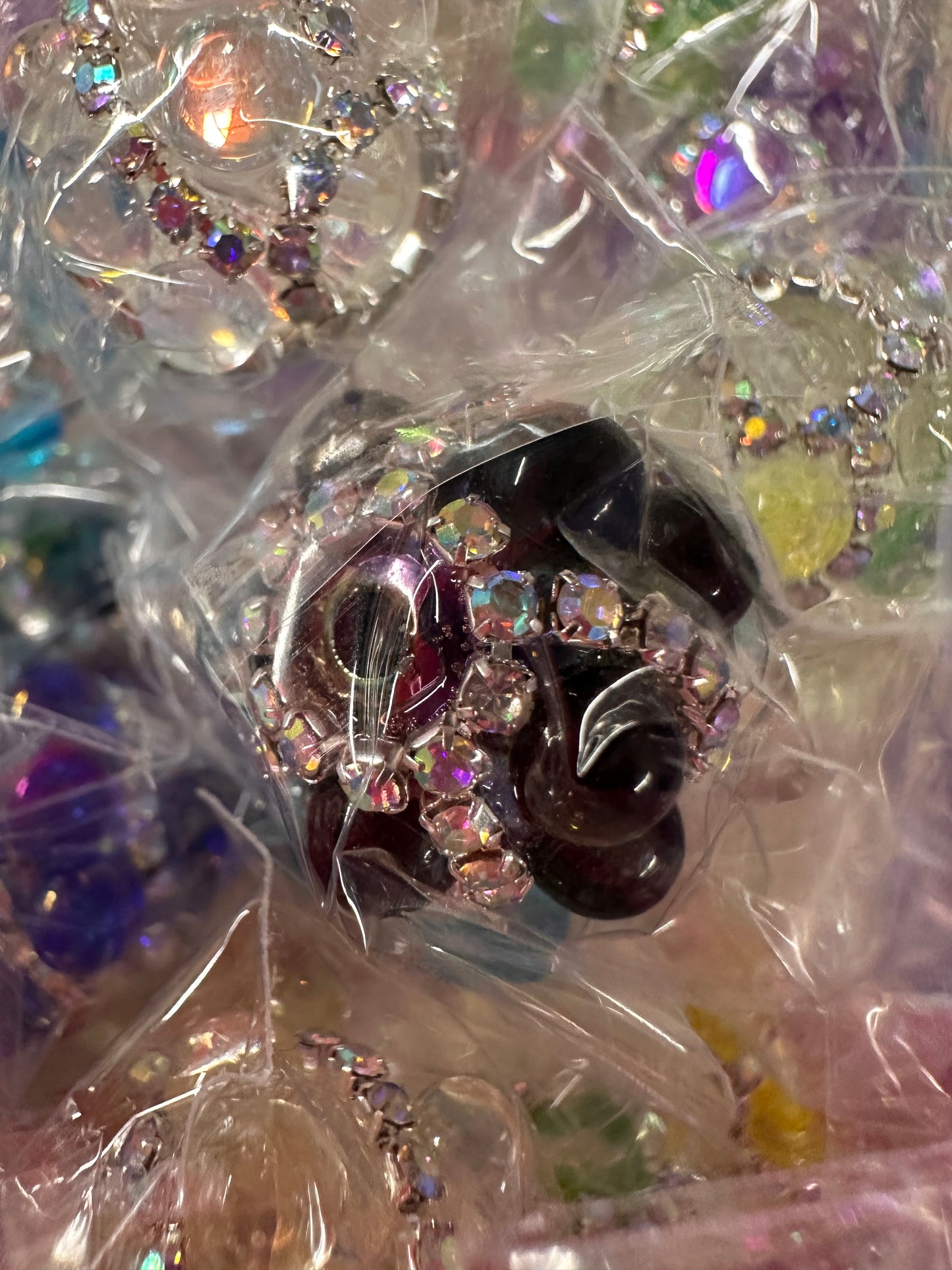 Handmade Rhinestone Accent Bead – Various Colors / elegant handcrafted beads/ pen bead/ bag charm bead