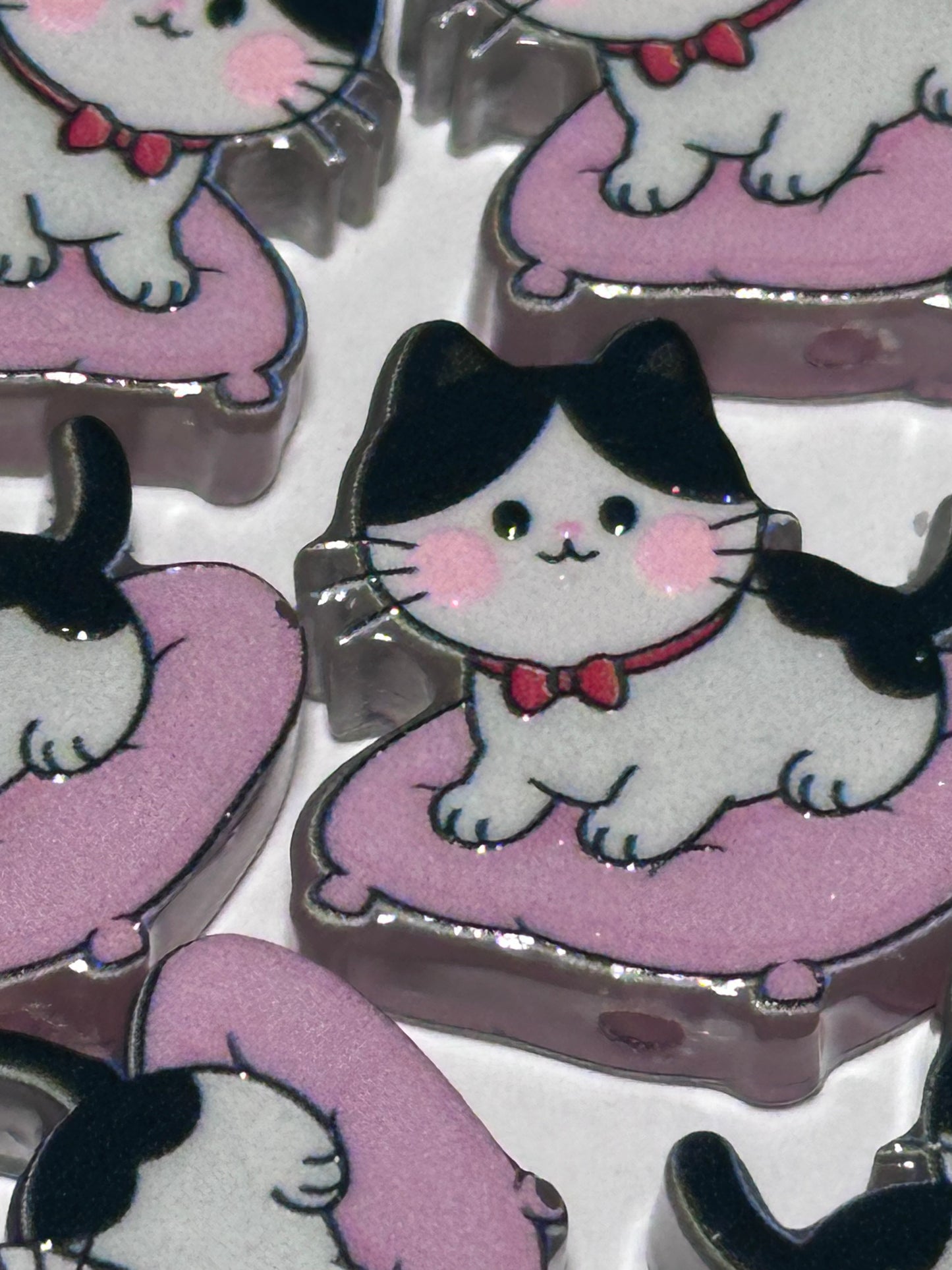 Cute cat acrylic focal bead- set of 2/ focal bead/ pen beading / keychain bead/kitty