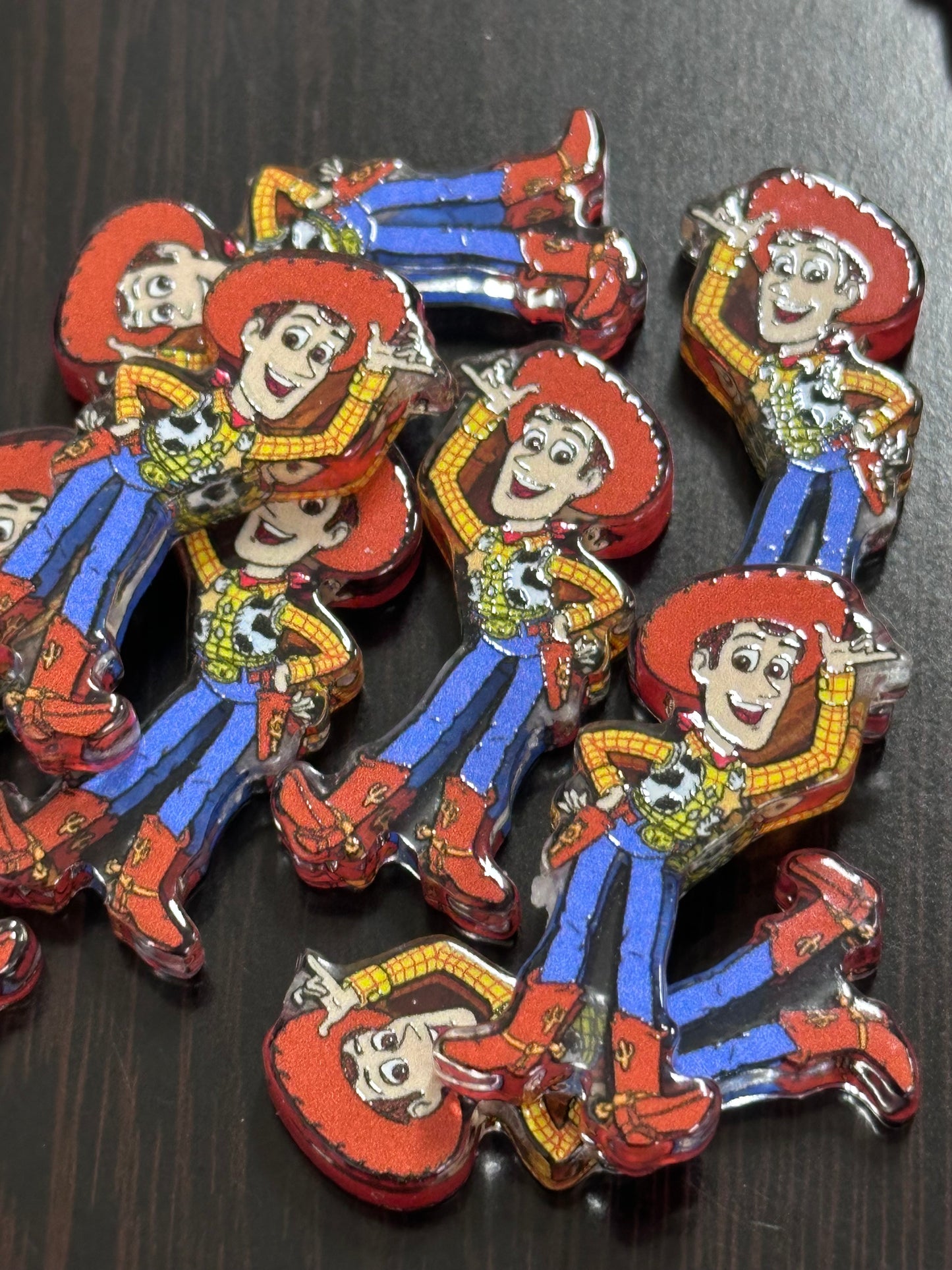 Cowboy acrylic focal bead- set of 2/ focal bead/ pen beading / keychain bead /