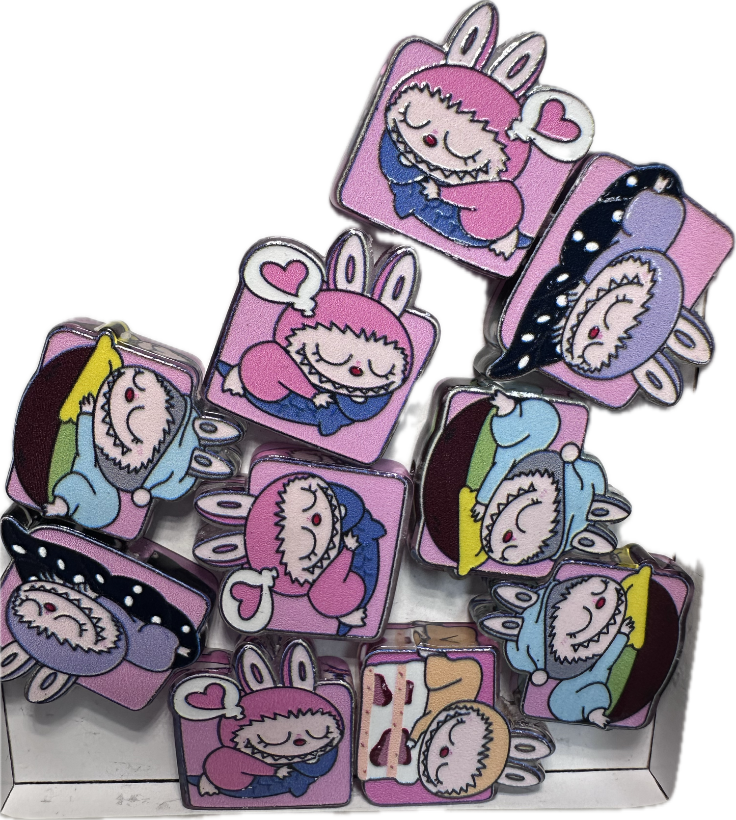 Little monsters acrylic focal bead- set of 2/ focal bead/ pen beading / keychain bead/