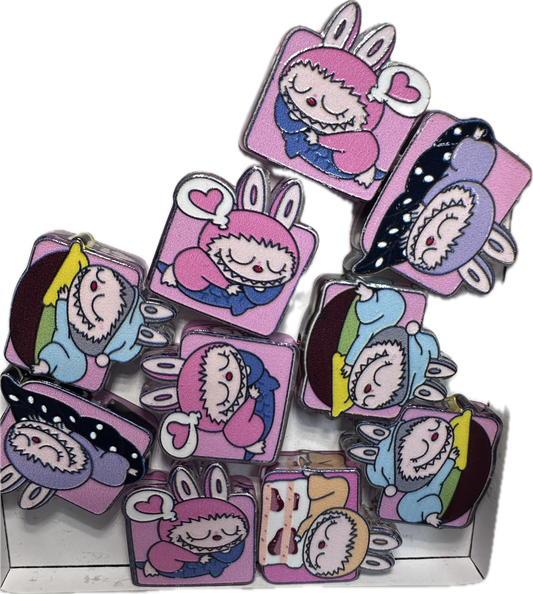 Little monsters acrylic focal bead- set of 2/ focal bead/ pen beading / keychain bead/