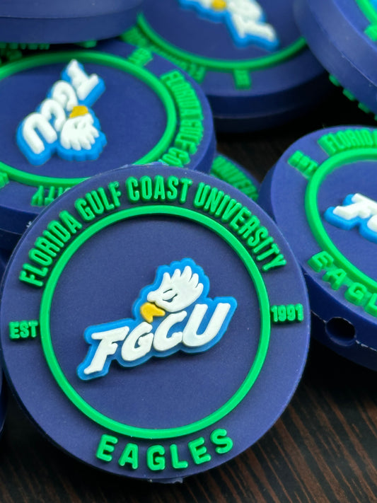 Florida Gulf Coast University focal bead / sports silicone bead / FGCU Eagles basketball