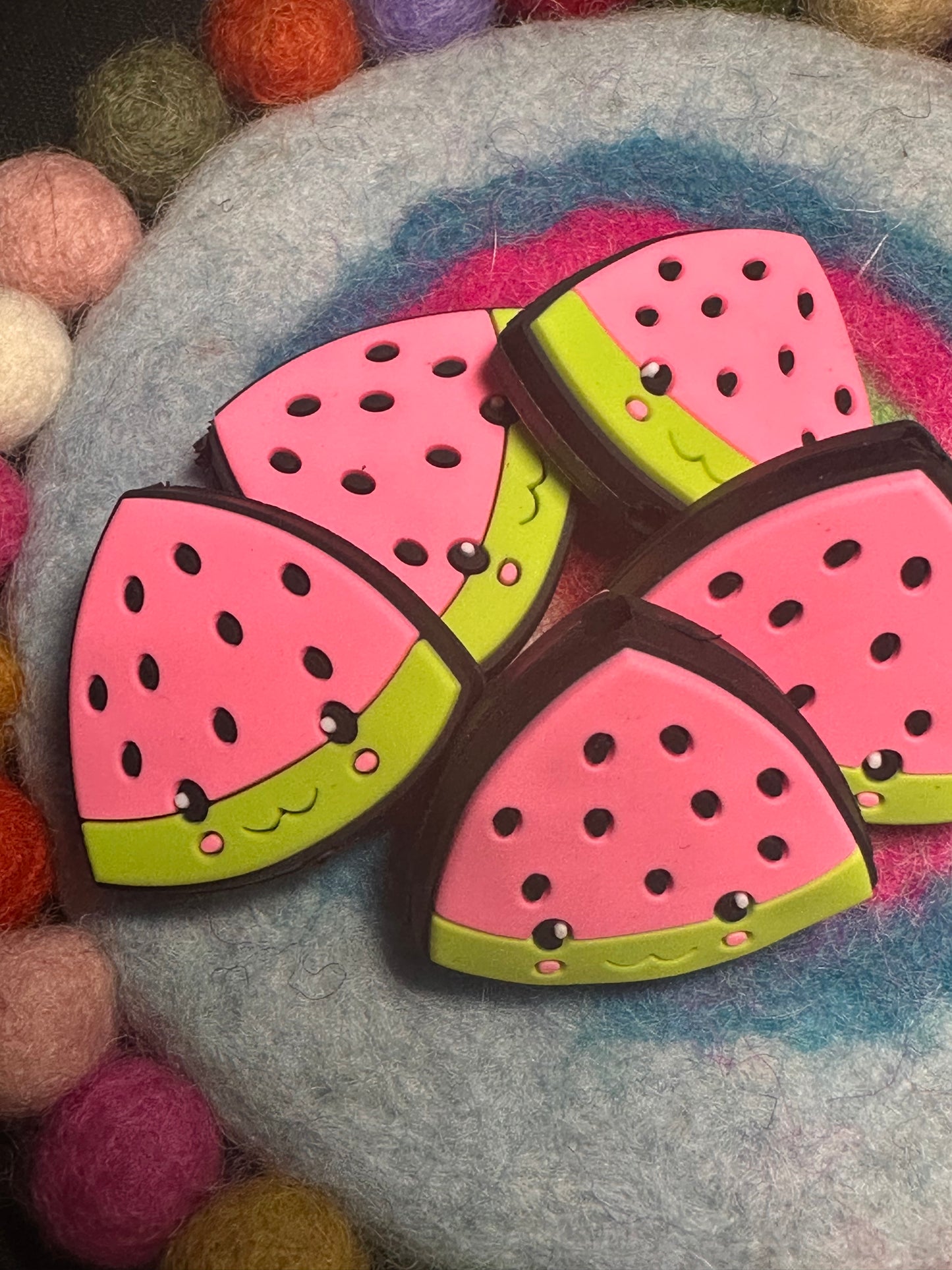 Watermelon slices/  Focal Bead/ beadable pen/ Silicone  bead/ keychain bead/  fruit/ food/ Summer