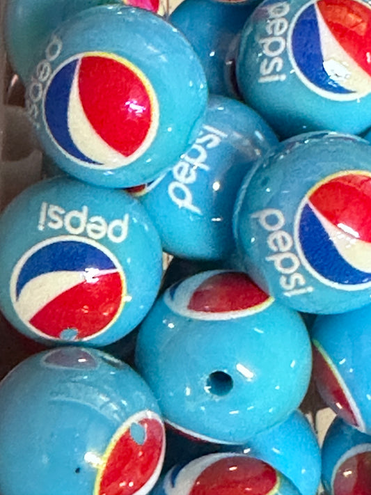 Blue jelly beads with soda/ Ten (10) acrylic assorted colors round shaped beads included/ jewelry Bead/ beadable pen beads/ keychain bead/ DIY