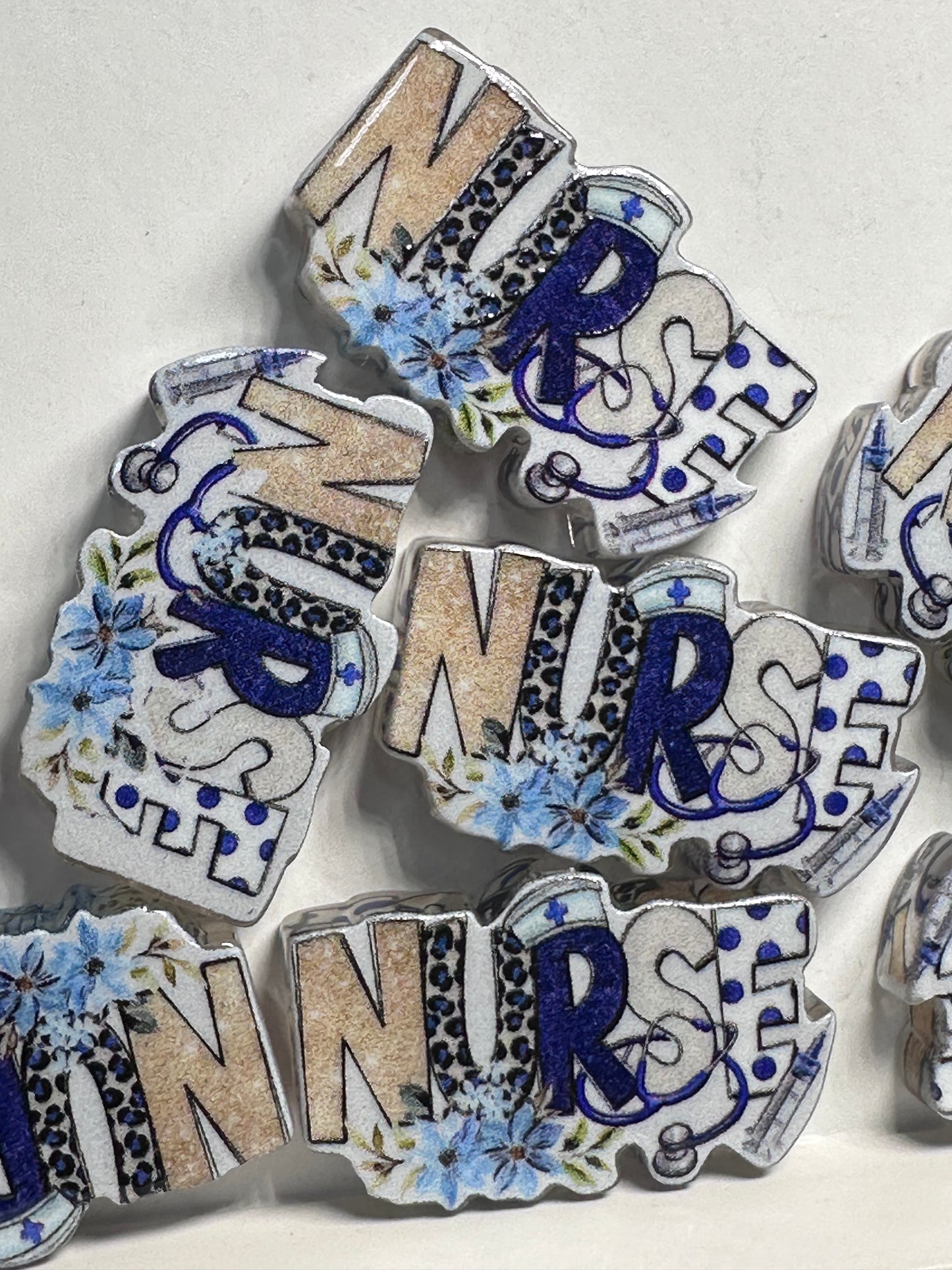 Nurse acrylic focal bead- set of 2/ focal bead/ pen beading / keychain bead