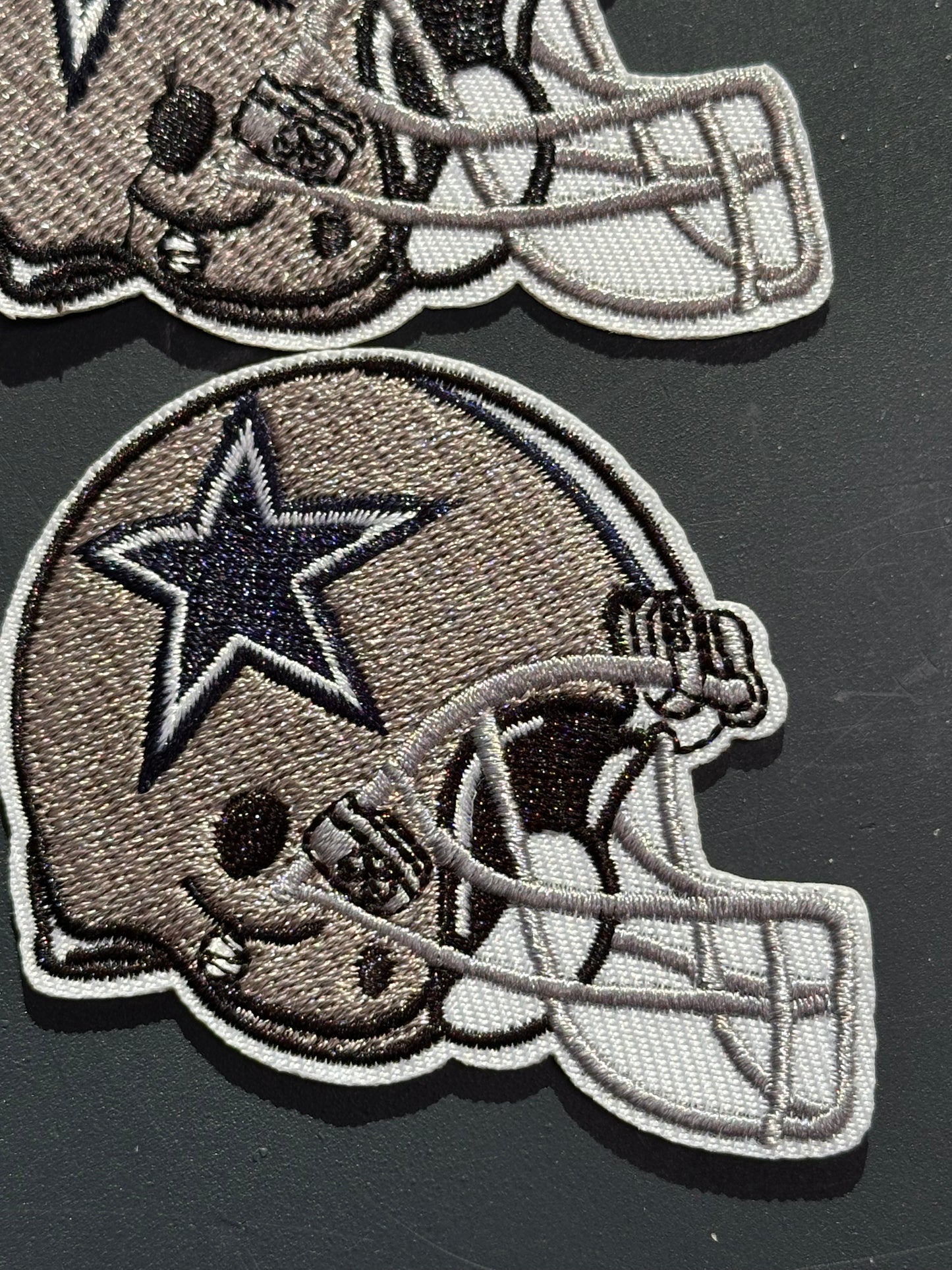 DALLAS HELMET EMBROIDERED IRON ON PATCH/ SIZE APPROX 2.5" x 2"/ QUALITY MATERIAL/FABRIC PATCHES/FOOTBALL TEAM
