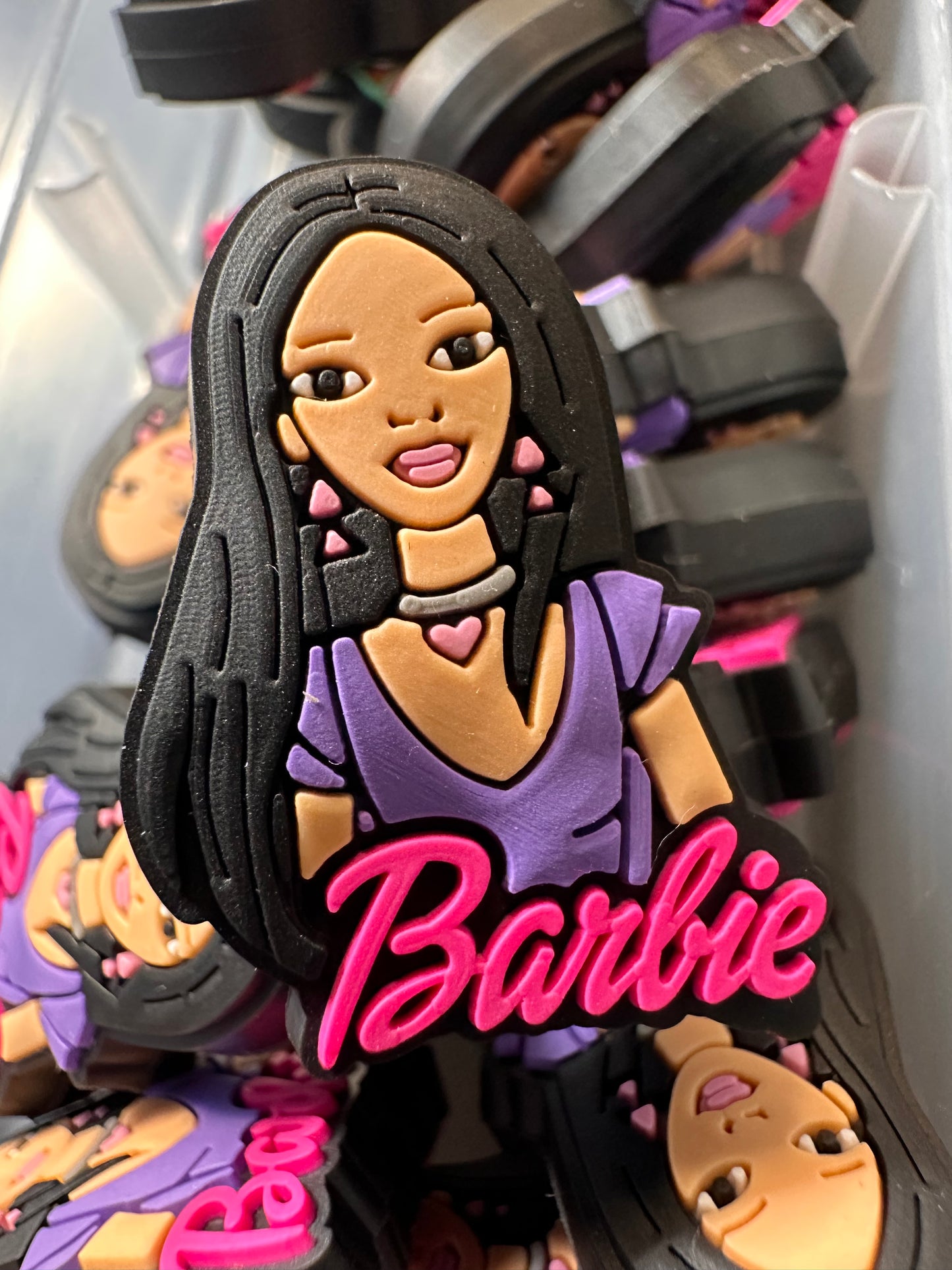 Hispanic Barby Focal Bead/ beadable pen/ Silicone bead/ keychain bead/name