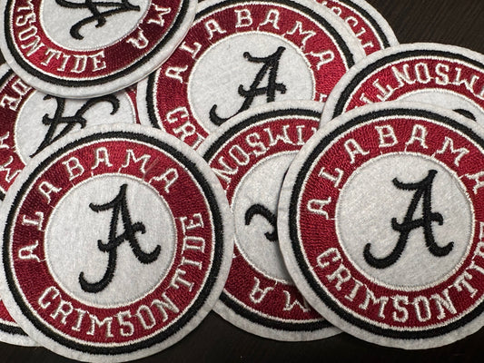 ALABAMA/IRON ON PATCH/ SIZE SMALL/ QUALITY MATERIAL/FABRIC PATCHES/FOOTBALL TEAM