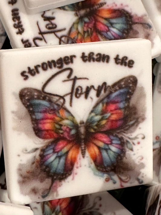 Butterfly silicone focal bead/ storm/ pen beading/ adversity