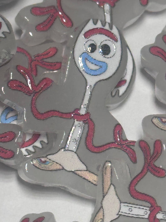 Forky acrylic focal bead- set of 2/ focal bead/ pen beading / keychain bead/