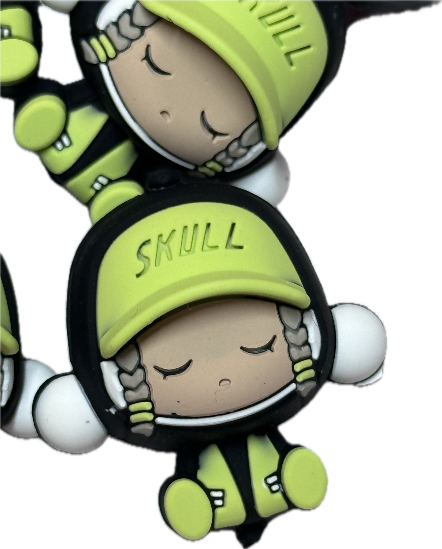 Child in headphones 3D Focal Bead/ beadable pen/ Silicone  bead/ keychain bead/skull