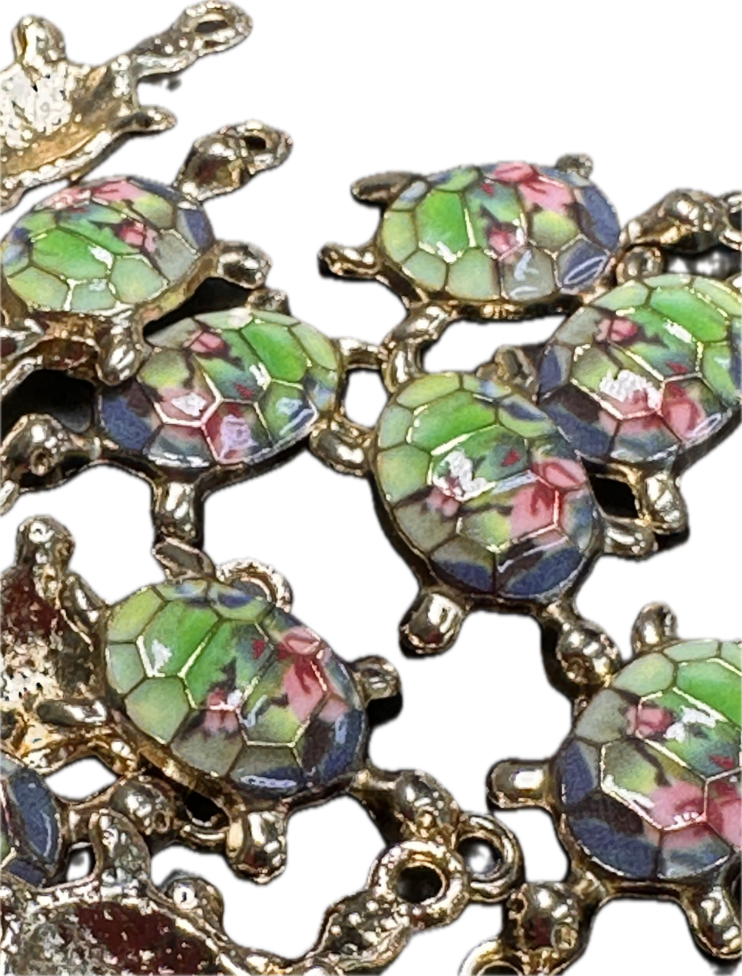 Gold Turtle Charms with Colorful Enamel Shell – DIY-earrings,necklace,charm bracelet/ sea turtle