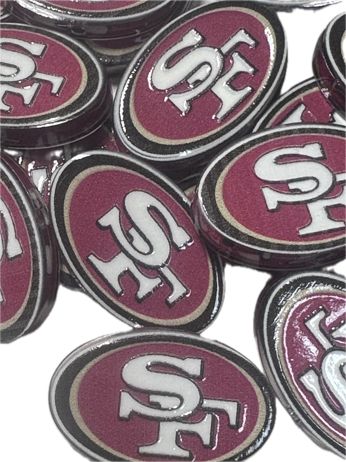 NEW San Francisco oval acrylic focal bead- set of 2/ focal bead/ pen beading / keychain/Football