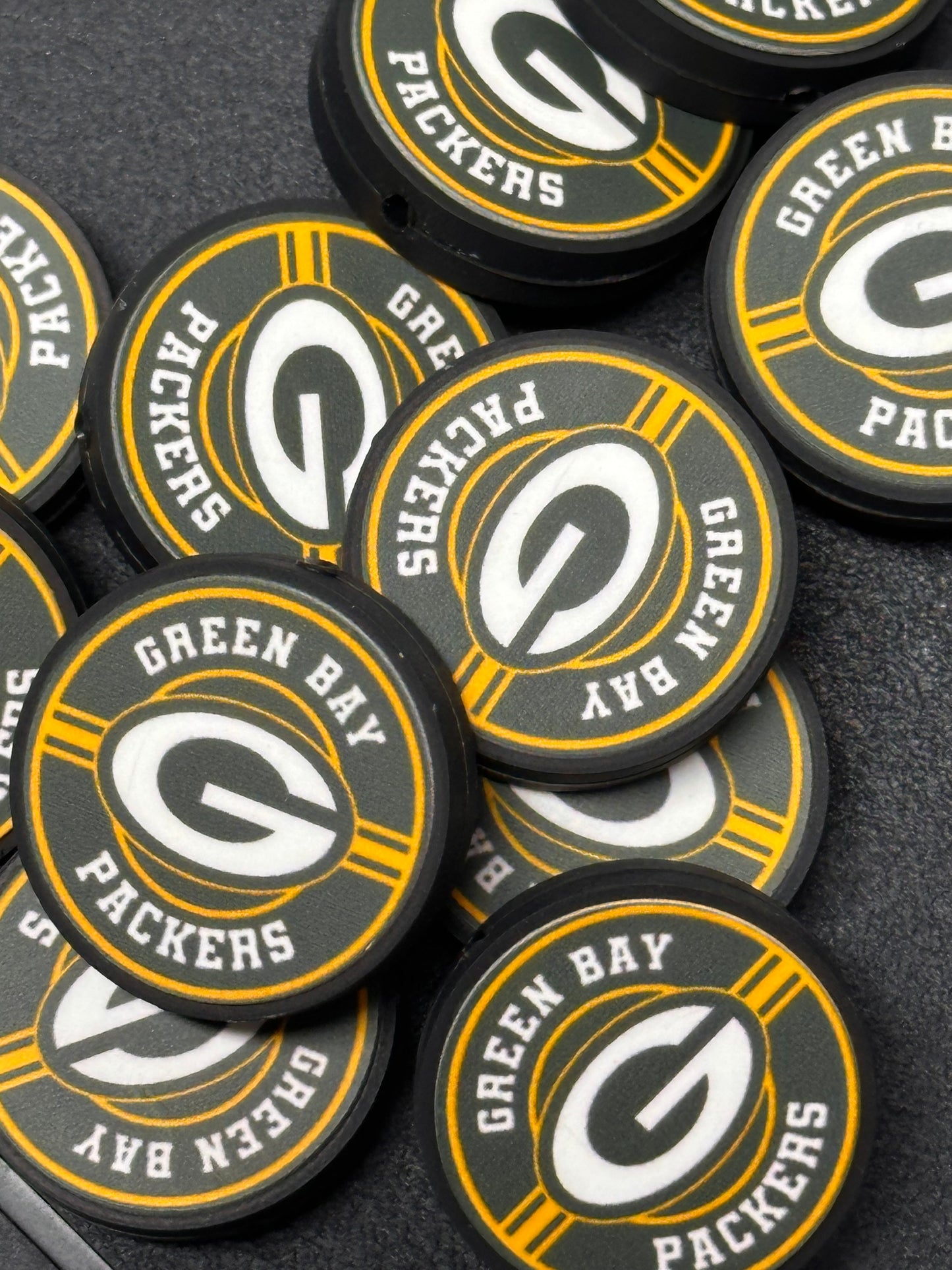 New Green Bay Packers focal bead / skull /football