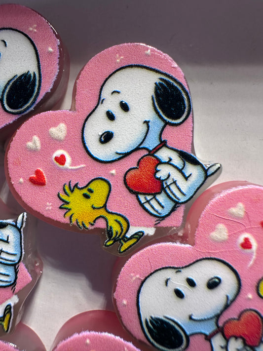 Yellow bird with white dog acrylic focal bead- set of 2/ focal bead/ pen beading / keychain bead